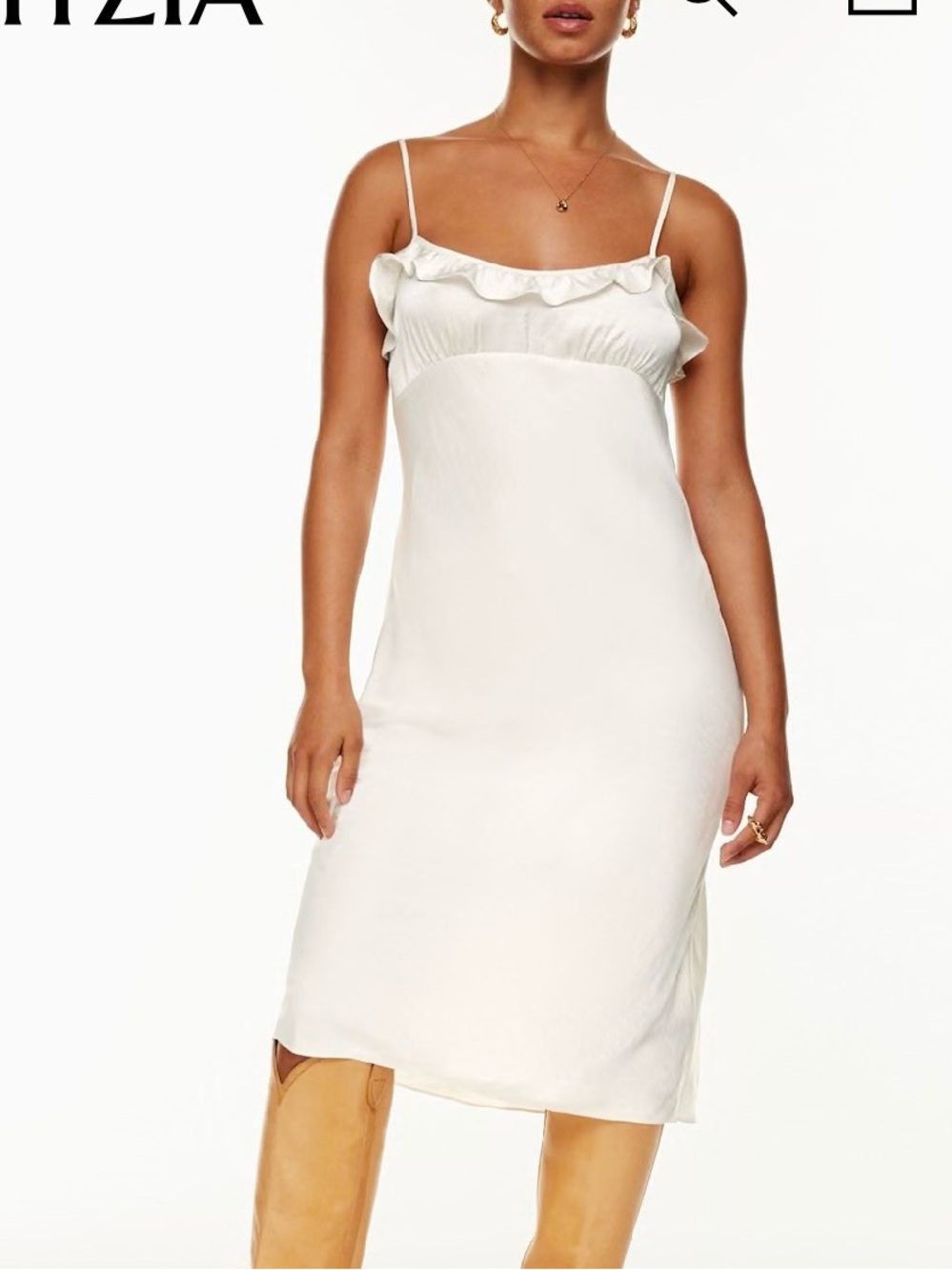 Wilfred Ovation Ruffle Slip Dress - White